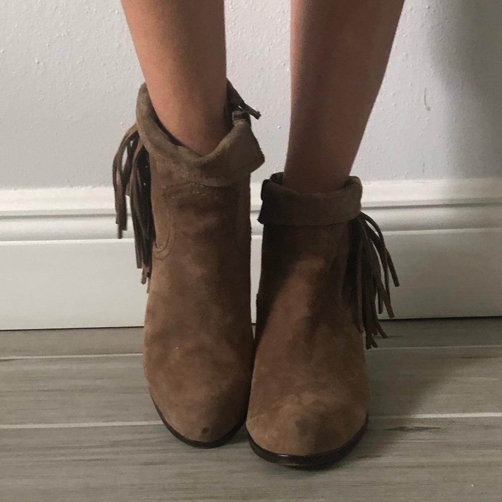 Sam Edelman Suede Fringed Booties - Picture 2 of 9